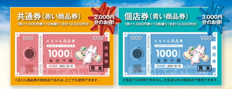 「くるりん商品券」使えます!!