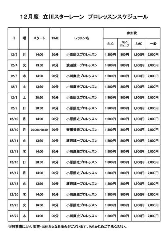 １２月度プロボウラーレッスン会
