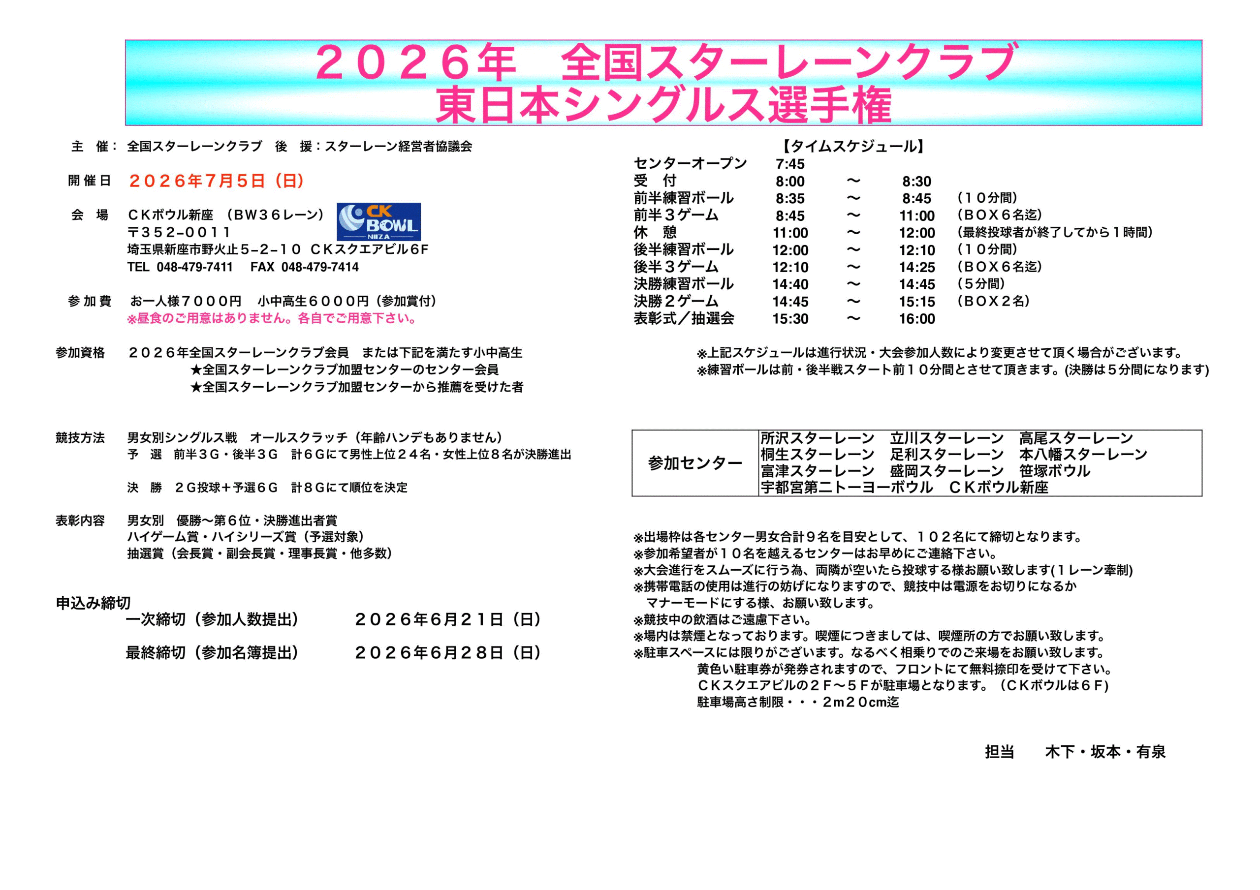 東日本シングルス選手権　大会要項を掲載しました